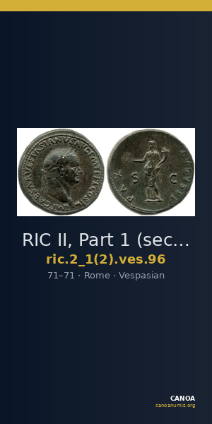 RIC II, Part 1 (second edition) Vespasian 96 — CANOA