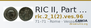 RIC II, Part 1 (second edition) Vespasian 96 — CANOA