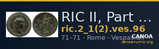RIC II, Part 1 (second edition) Vespasian 96 — CANOA