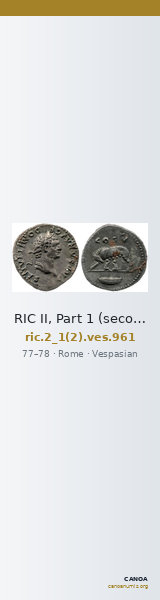 RIC II, Part 1 (second edition) Vespasian 961 — CANOA