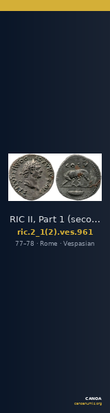 RIC II, Part 1 (second edition) Vespasian 961 — CANOA