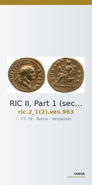 RIC II, Part 1 (second edition) Vespasian 963 — CANOA