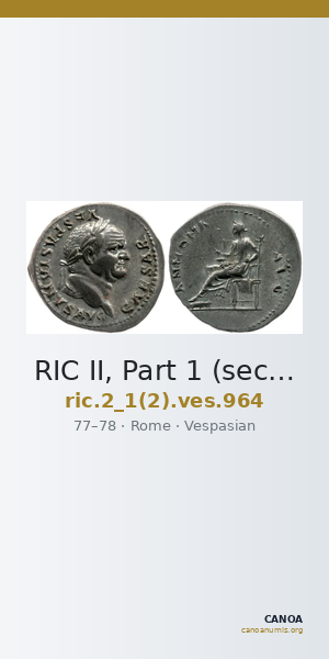 RIC II, Part 1 (second edition) Vespasian 964 — CANOA