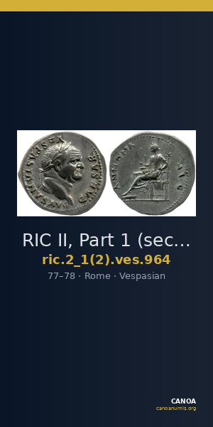 RIC II, Part 1 (second edition) Vespasian 964 — CANOA