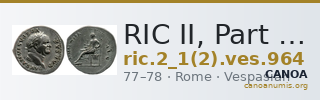 RIC II, Part 1 (second edition) Vespasian 964 — CANOA