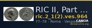 RIC II, Part 1 (second edition) Vespasian 964 — CANOA