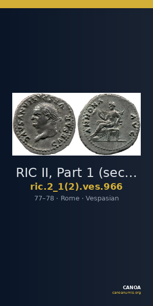 RIC II, Part 1 (second edition) Vespasian 966 — CANOA