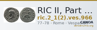 RIC II, Part 1 (second edition) Vespasian 966 — CANOA
