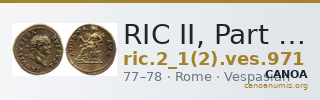 RIC II, Part 1 (second edition) Vespasian 971 — CANOA