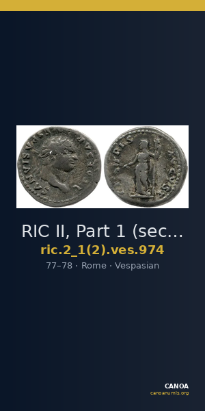 RIC II, Part 1 (second edition) Vespasian 974 — CANOA