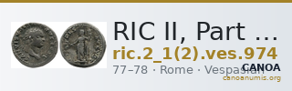RIC II, Part 1 (second edition) Vespasian 974 — CANOA