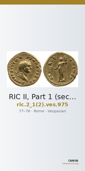 RIC II, Part 1 (second edition) Vespasian 975 — CANOA