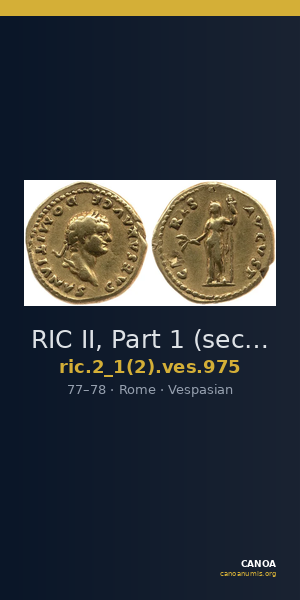 RIC II, Part 1 (second edition) Vespasian 975 — CANOA