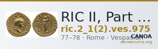 RIC II, Part 1 (second edition) Vespasian 975 — CANOA