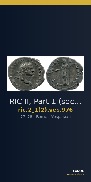 RIC II, Part 1 (second edition) Vespasian 976 — CANOA