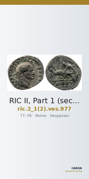RIC II, Part 1 (second edition) Vespasian 977 — CANOA