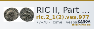 RIC II, Part 1 (second edition) Vespasian 977 — CANOA
