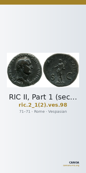 RIC II, Part 1 (second edition) Vespasian 98 — CANOA