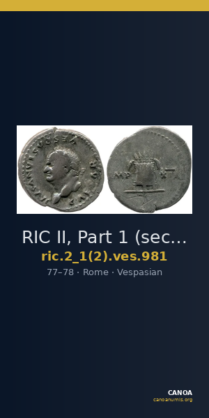 RIC II, Part 1 (second edition) Vespasian 981 — CANOA