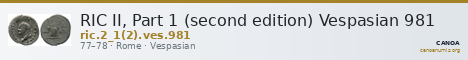 RIC II, Part 1 (second edition) Vespasian 981 — CANOA