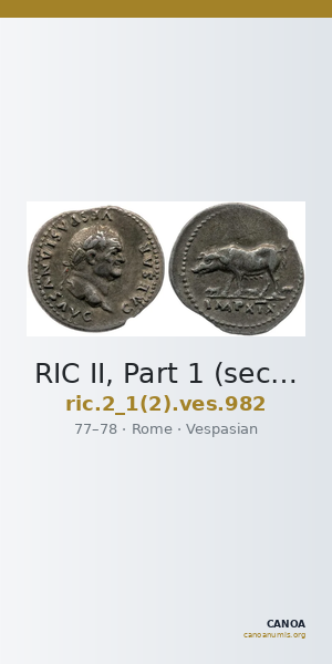 RIC II, Part 1 (second edition) Vespasian 982 — CANOA