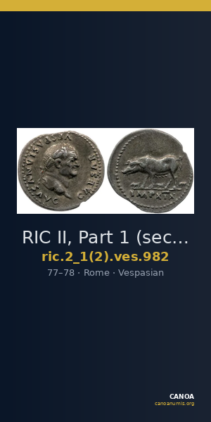RIC II, Part 1 (second edition) Vespasian 982 — CANOA