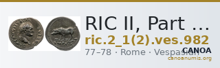 RIC II, Part 1 (second edition) Vespasian 982 — CANOA