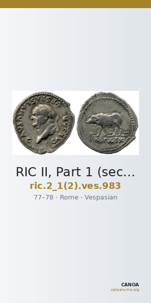 RIC II, Part 1 (second edition) Vespasian 983 — CANOA