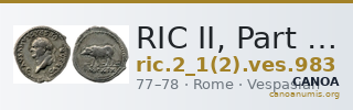 RIC II, Part 1 (second edition) Vespasian 983 — CANOA
