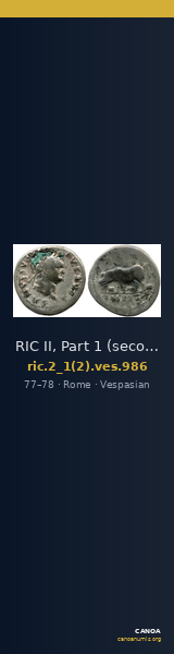 RIC II, Part 1 (second edition) Vespasian 986 — CANOA