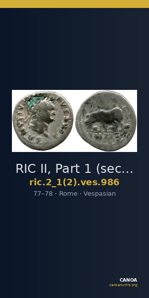 RIC II, Part 1 (second edition) Vespasian 986 — CANOA