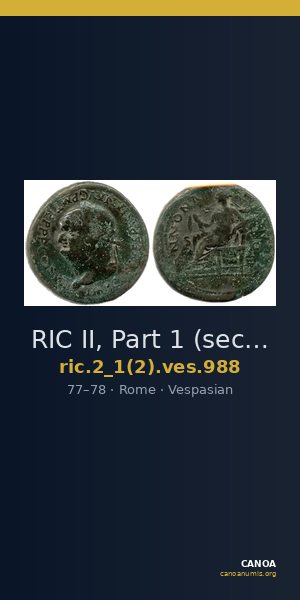 RIC II, Part 1 (second edition) Vespasian 988 — CANOA