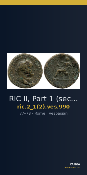 RIC II, Part 1 (second edition) Vespasian 990 — CANOA