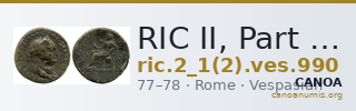 RIC II, Part 1 (second edition) Vespasian 990 — CANOA