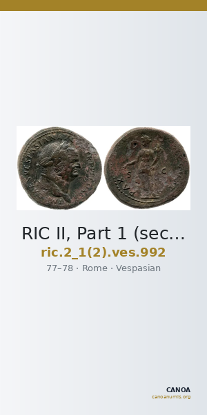 RIC II, Part 1 (second edition) Vespasian 992 — CANOA