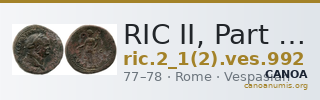 RIC II, Part 1 (second edition) Vespasian 992 — CANOA