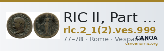 RIC II, Part 1 (second edition) Vespasian 999 — CANOA