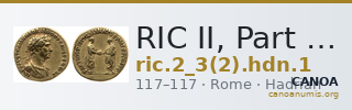 RIC II, Part 3 (second edition) Hadrian 1 — CANOA