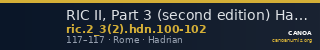 RIC II, Part 3 (second edition) Hadrian 100-102 — CANOA