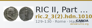 RIC II, Part 3 (second edition) Hadrian 1010 — CANOA