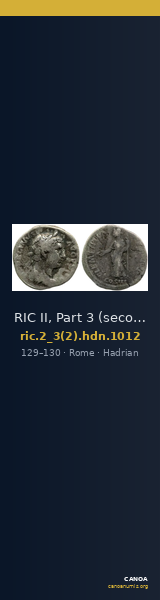RIC II, Part 3 (second edition) Hadrian 1012 — CANOA