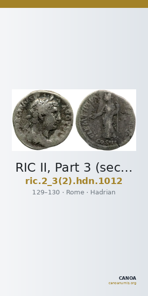 RIC II, Part 3 (second edition) Hadrian 1012 — CANOA