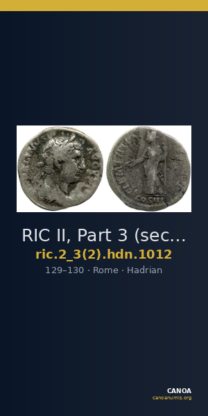 RIC II, Part 3 (second edition) Hadrian 1012 — CANOA