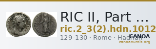 RIC II, Part 3 (second edition) Hadrian 1012 — CANOA