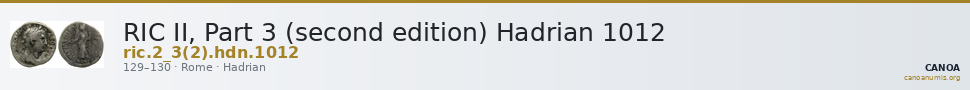 RIC II, Part 3 (second edition) Hadrian 1012 — CANOA