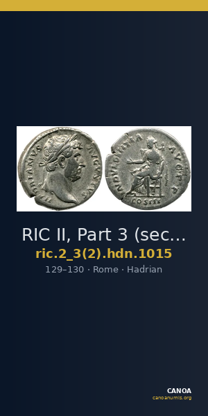 RIC II, Part 3 (second edition) Hadrian 1015 — CANOA