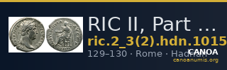 RIC II, Part 3 (second edition) Hadrian 1015 — CANOA