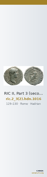 RIC II, Part 3 (second edition) Hadrian 1016 — CANOA