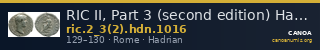RIC II, Part 3 (second edition) Hadrian 1016 — CANOA