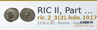 RIC II, Part 3 (second edition) Hadrian 1017 — CANOA